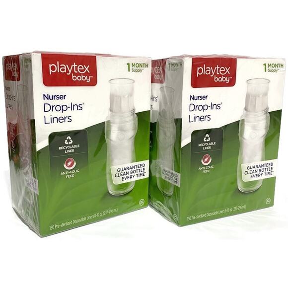Playtex Baby Nurser Drop-Ins Liners 150 Count Box 1 Month Supply Lot of 2 - Picture 1 of 6